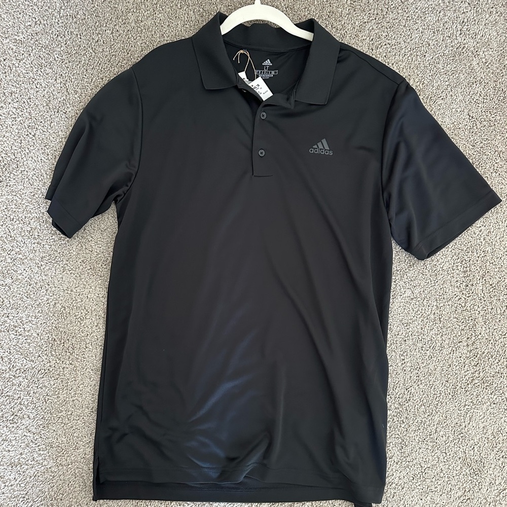 Men’s black adidas golf shirt